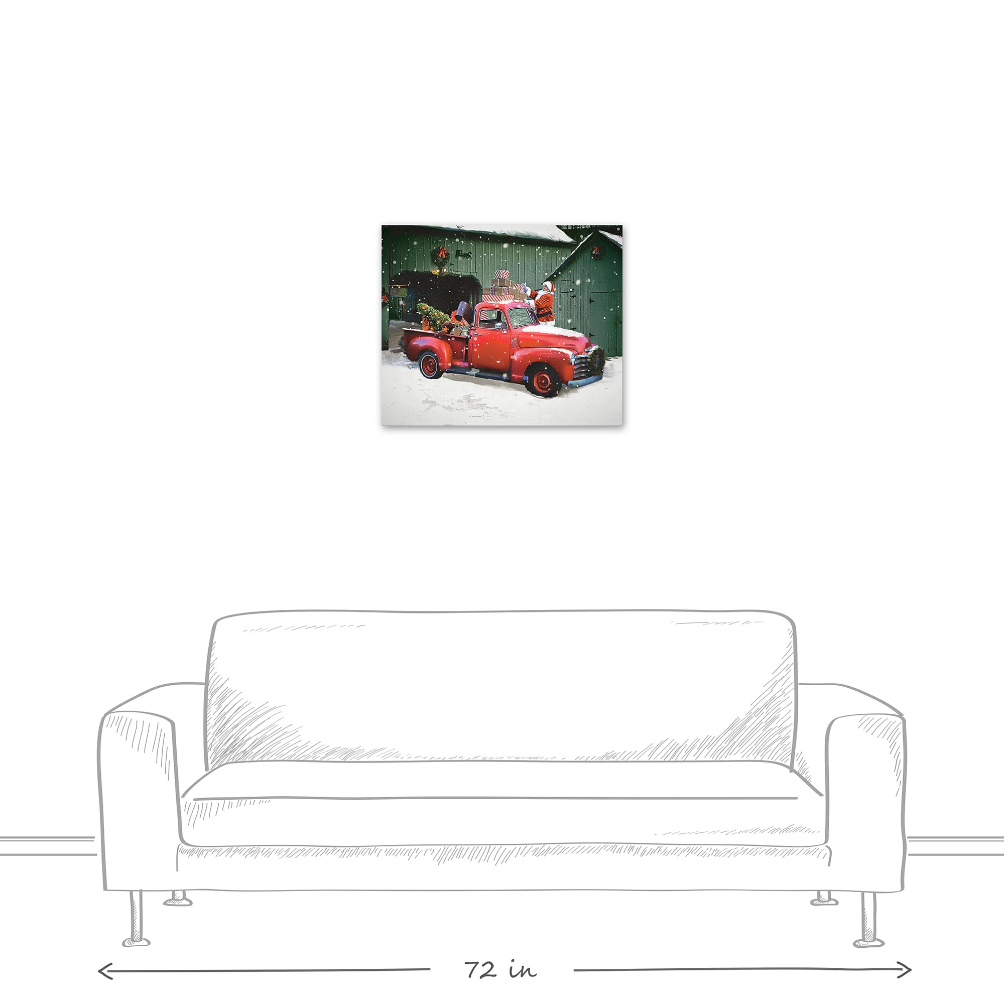 Santa Packing The Truck 24x20 Canvas Wall Art